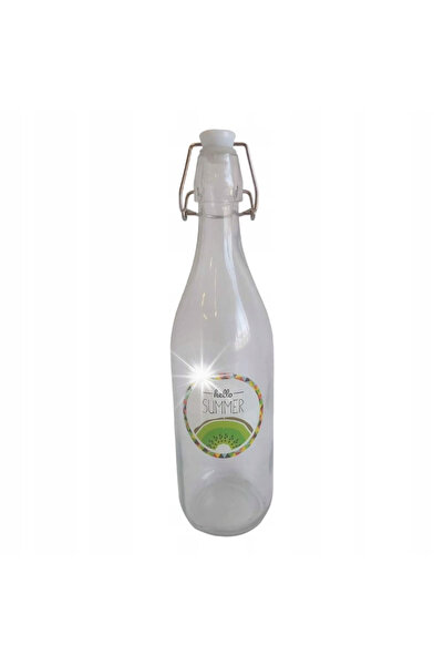 NO BRAND Sticlă decorativă cu clemă pentru dop, 1L, Kiwi