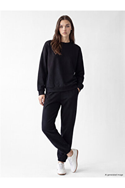 LC Waikiki Black Elastic Waist Women's Jogger Sweatpants