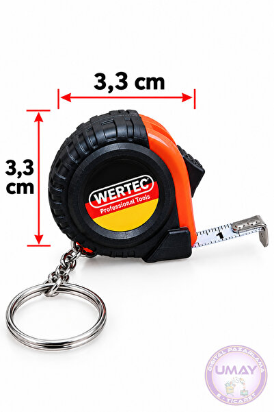 WERTEC 3 bucăți, 1 metru, mini bandă de măsurare, tip breloc, tip buzunar, bandă de măsurare portabilă, 3,3x3,3 cm