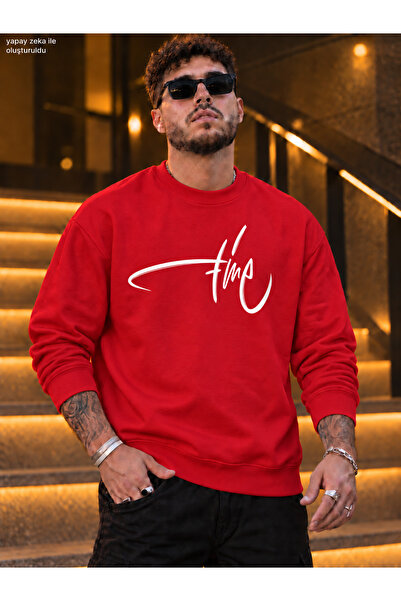caddekombin Men's White Time Signature Printed Crew Neck Casual Regular Fit S...