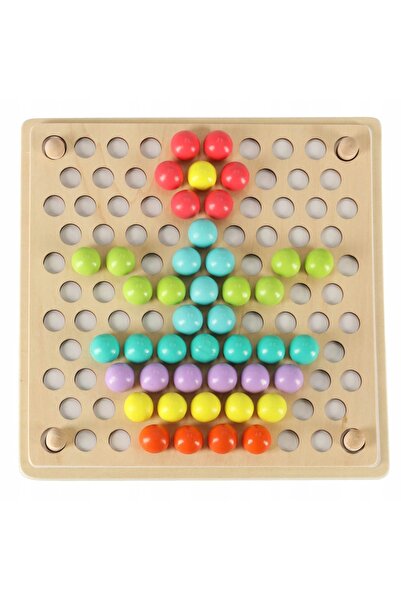 Ikonka Puzzle educativ cu bile, mozaic din pietre, Montessori, 77 de elemente