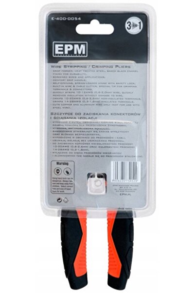 EPM Clește de sertizat terminale 3 în 1, de uz industrial, 190 mm - E-400-0054