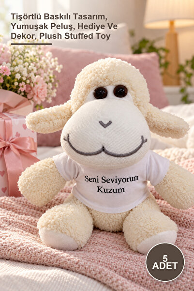 Yenilig 5 Pieces I Love You Lamb Plush Toy – T-Shirt Printed Design, Soft Plu...