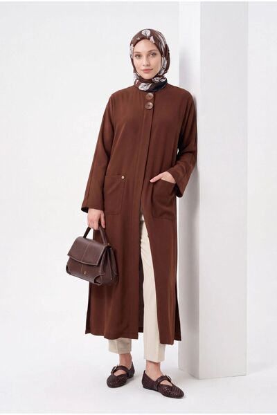 Armine TREND Button Detailed, Elastic Waist and Belted Pocketed Wear-Go Jacke...
