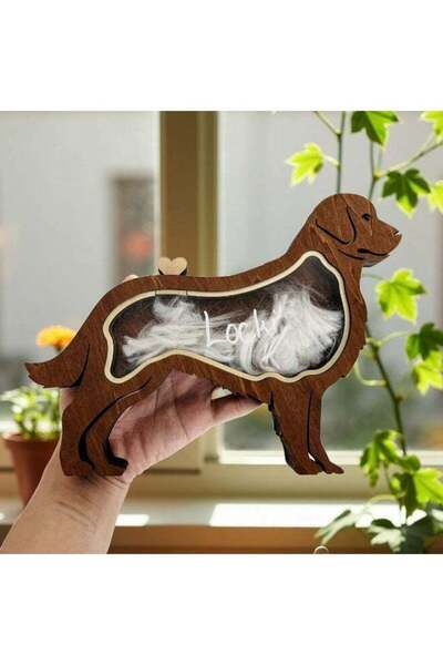 Generic Wooden Pet Hair Memorial Box, Pet Fur Storage Figurine, Pet Keepsake Box