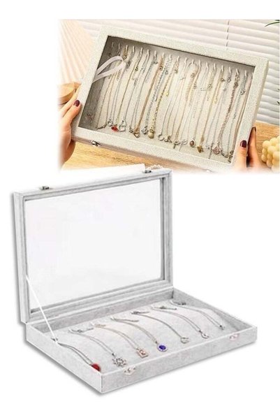 Generic Jewelry box, necklace storage box, jewelry display tray, dust proof s...