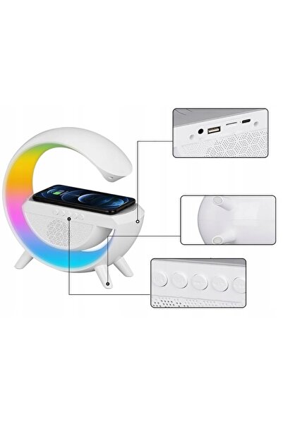 NO BRAND Boxă portabilă wireless cu ceas, încărcător Bluetooth și lampă de ve...