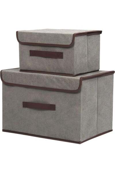 Generic Pack Of 2 Foldable Storage Box, With Lid for Clothes in Wardrobe, Clo...