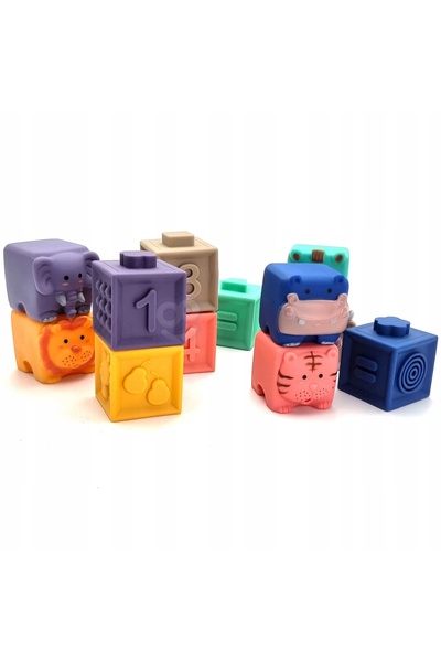 woopie Cuburi senzoriale pentru bebeluși, jucărie puzzle, cu sunete, pentru î...