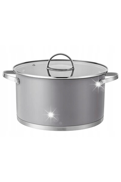 FLORINA Oală Pepe 24 cm 5,0L din oțel inoxidabil cu capac, pentru inducție și...