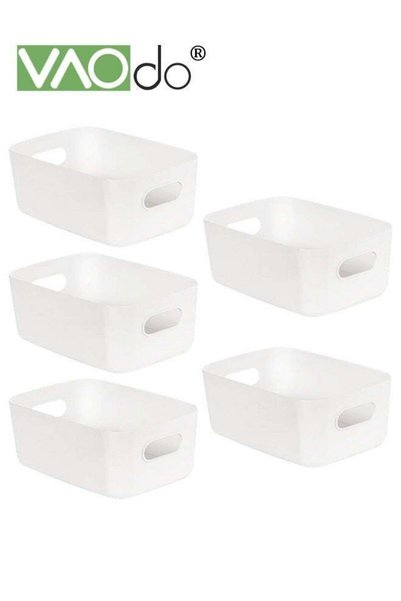 Generic 5PCS Multifunctional Storage Bins, Stackable Plastic Storage Baskets ...