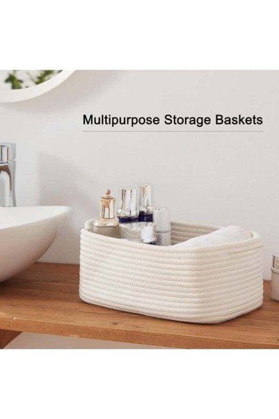 Generic Cotton Rope Baskets, Woven Baskets for Storage, Nursery Storage Baske...