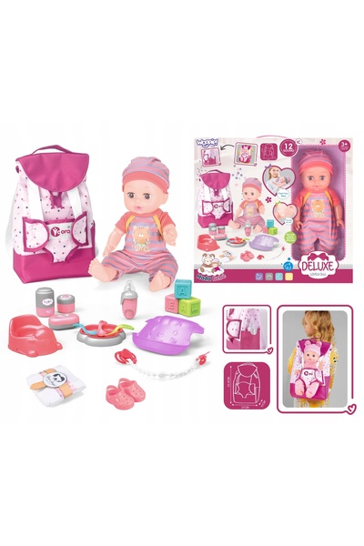 woopie Set Păpușă Bonă cu Rucsac Bobas cu accesorii 19 piese Regal