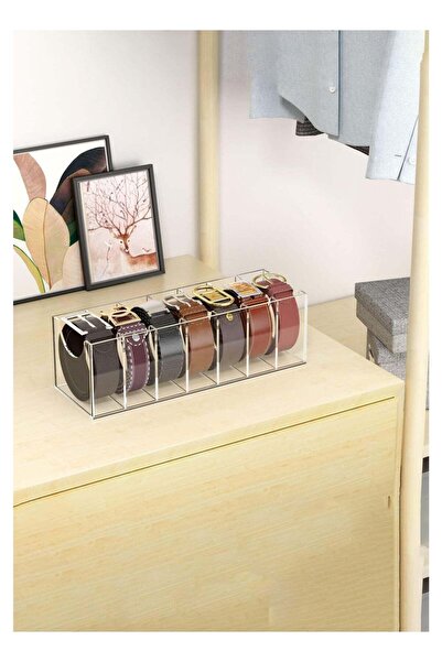 Generic Belt Organizer, Acrylic Belt Storage Holder for The Closet, 7 Compart...