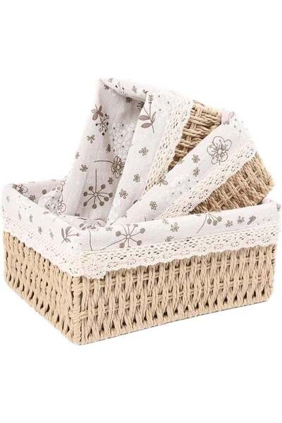 Generic MostNow Macrame Storage Baskets Set of 3 Boho Decor Baskets for Organ...