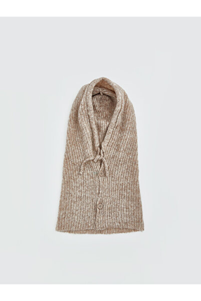 LC Waikiki Vizyon New Season Beige Women's Knitwear Balaklava
