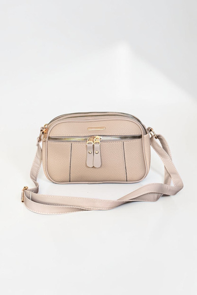 Classbag Women's Mink Medium Size Stylish Cross Shoulder Bag with Front Zipper Pocket and 4 Compartments
