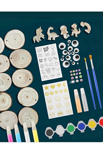 NO BRAND SET MARE DE PICTURĂ PE LEMN – FELII DIY CU VOPSELE CARE STRĂLUCEȘC Î...