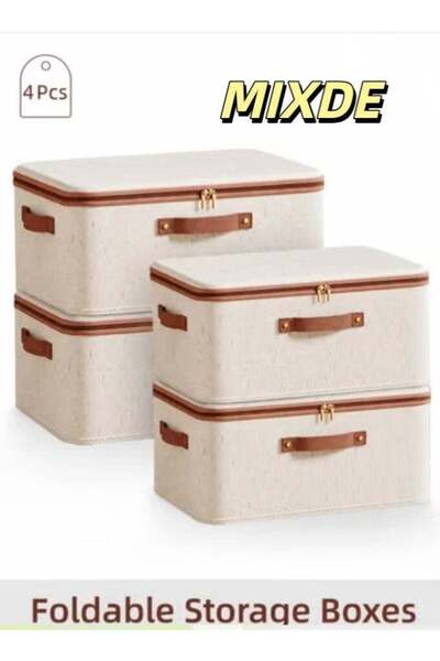 Generic 4 Pcs Storage Boxes Clothes Organizer with Lids, Foldable Storage Box...