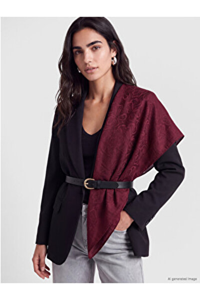 LC Waikiki Burgundy Basic Satin Women's Shawl