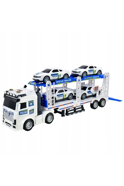 Clean Camion de poliție, remorcă, Lora, transport de mașini de poliție, mașin...