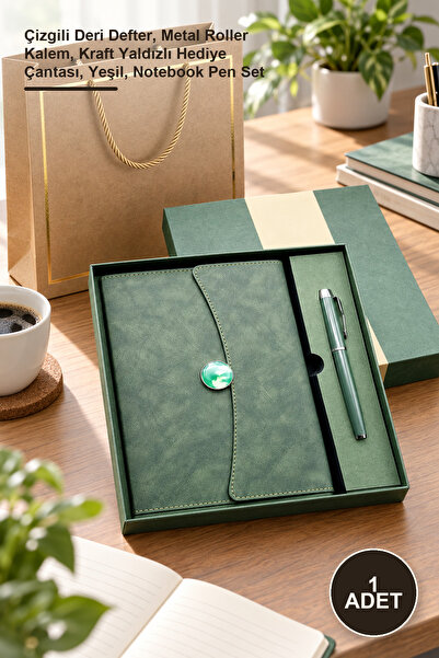 Yenilig 1 Piece Promotional Notebook Pen Set – Lined Leather Notebook, Metal ...