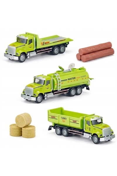 Acr CAMION BASCULANTĂ TIR CISTERNĂ SET DE 3 VEHICULE DIN METAL CU MOTOR