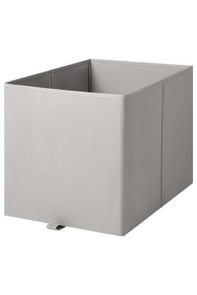 Generic Foldable Fabric Storage Box for Shelves, Light Grey, 33×38×33 cm