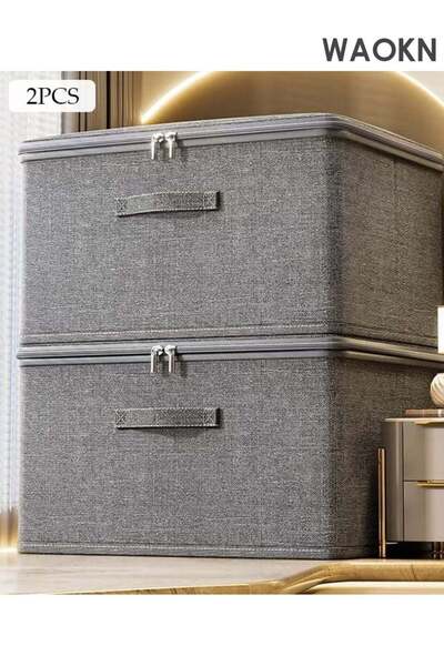 Generic 2-PCS Large Storage Bags, Clothes Storage Bins with Zip Lid Foldable ...