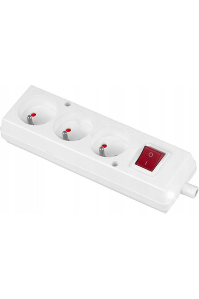 Volteo Priză triplă cu întrerupător 16A 250V demontabilă albă - VT-302-0032