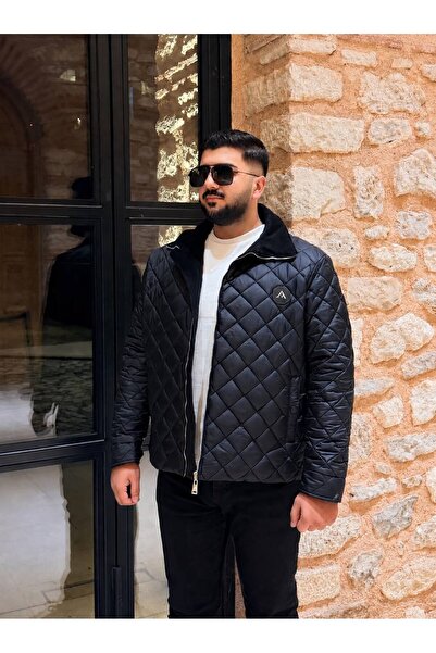 PAGANNİ Erkek Kapitone Mont Dik Yaka Fermuarlı Günlük Mont Kışlık Mont