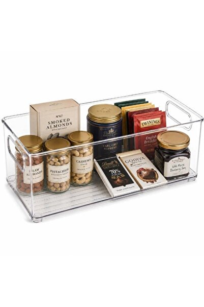 Generic Beram Transparent Pantry Storage Box 25.5×15.1×7.6 cm – Clear PET Kit...