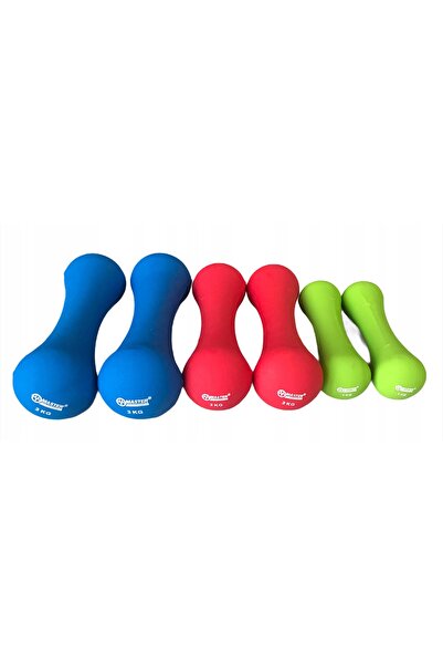 Master Set de gantere din vinil de 12 kg cu suport - Set de 6