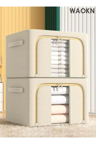Generic Storage Box 2pcs, Cotton and linen material storage box,Clothes Stora...