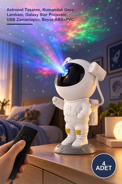 Yenilig 4 Adet Astronot Galaksi Projeksiyon Lamba – Astronot Tasarım, Kumanda...