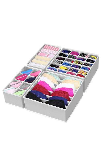 Generic 4-Pack Drawer Organizer Set - Closet Dividers for Underwear Socks Bra...