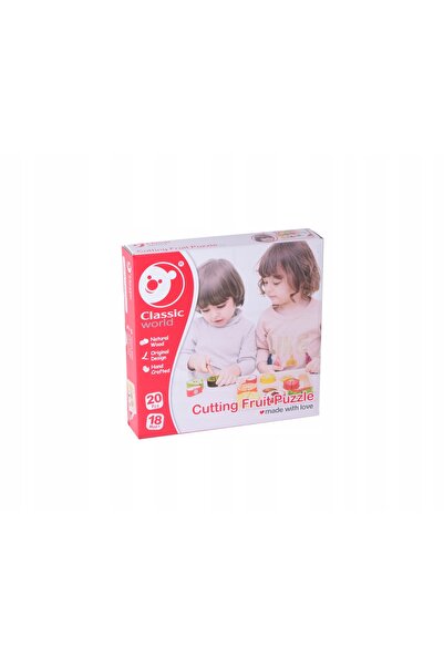 Classic World Set pentru tăiat fructe cu velcro MONTESSORI 20 piese.