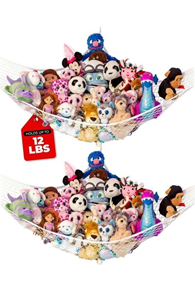 Generic 2Pcs Plush Toy Hammock With Hooks, Large Toy Storage Net, Triangular ...