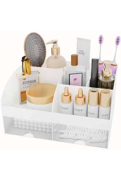 Generic Makeup Organizer With Drawer, Cosmetic Storage For Vanity And Bathroo...