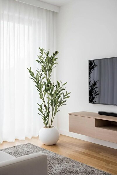 Generic Artificial Tree Simulation Artificial Olive Tree 85cm with Branch, White