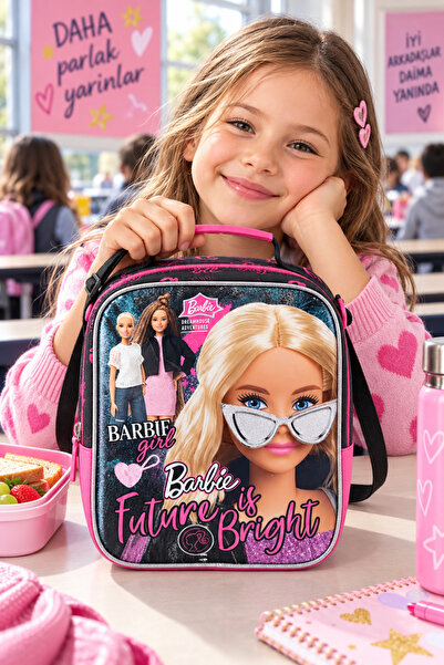 Barbie Lunch Box Kids Student School Meal Bag Daily School Use 25X20X10 cm