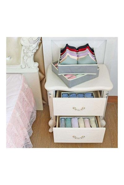 Generic Foldable Fabric Divider Storage Box Grey