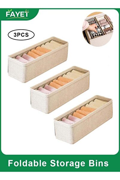 Generic 3PCS Foldable Fabric Drawer Organizer Bins, Cotton Storage Boxes for ...
