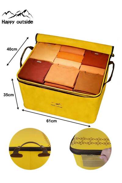 Generic 85L Large Capacity Foldable Storage Box Bag - Golden Yellow Waterproo...