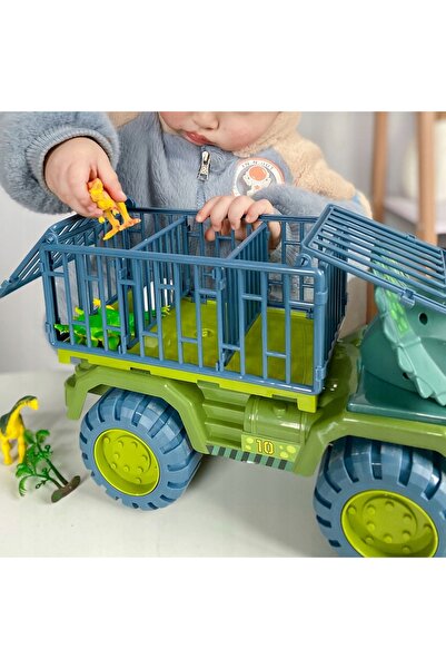 Acr CAMION DINOSAUR TRANSPORTATOR MARE T-REX TIR 15x DINOSAURI DINO