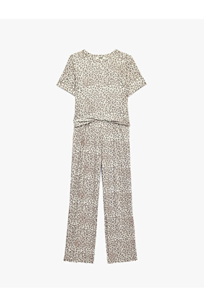 Koton Leopar Desenli Kısa Kollu Pijama Takımı