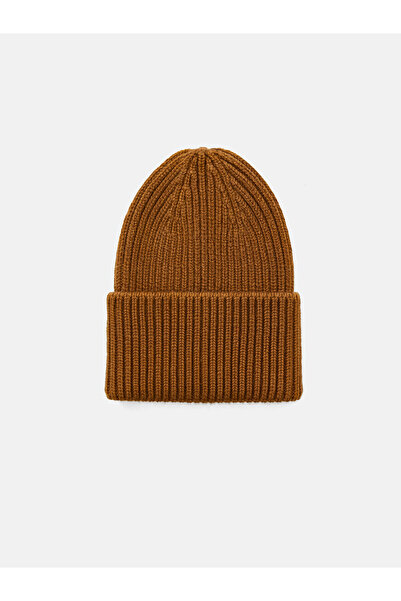 LC Waikiki Lcw Steps Brown Knitwear Plain Women's Beanie with Nevavm Difference