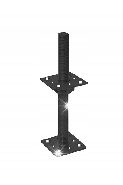 Domax Bază pentru coloană reglabilă cu șurub M20 80x250x3mm negru