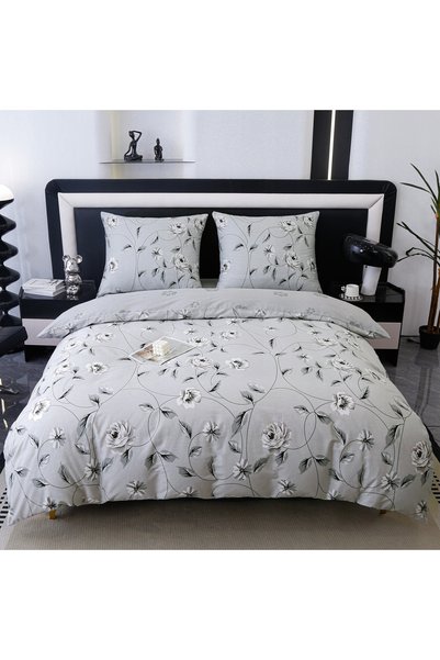 Cotton World Lenjerie de pat Bumbac Satin 220x200 + 2 Fețe de pernă 70x80 Fer...