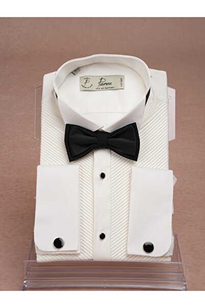 PAREZ Slim Fit Pleated Groom's Shirt